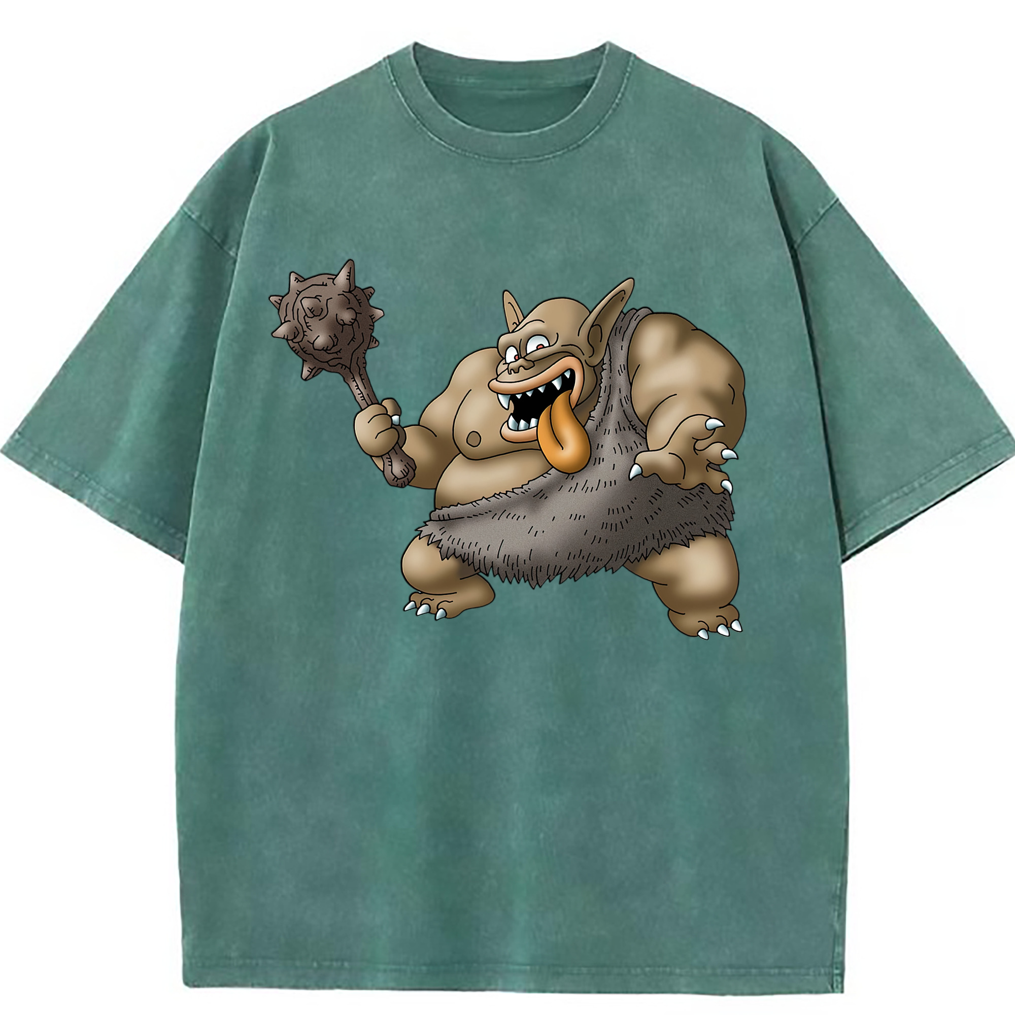 （画像用） ドラゴンクエスト Doragon Kuesuto Dragon Quest 綿100% ヴィンテージ風 半袖Tシャツ（フロントプリント）